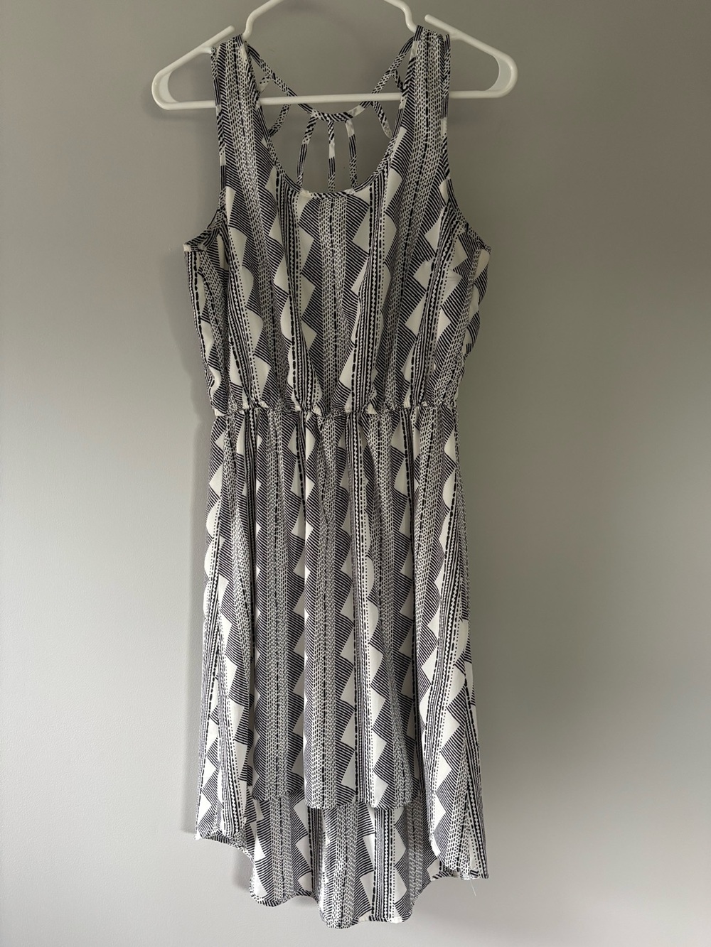 Maurices Black and White High-Low Geometric Dress